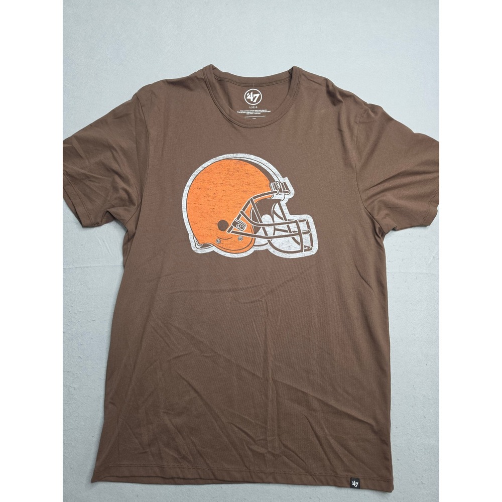 '47 Cleveland Browns Football Shirt Men's Large Brown Helmet Graphic Pullover